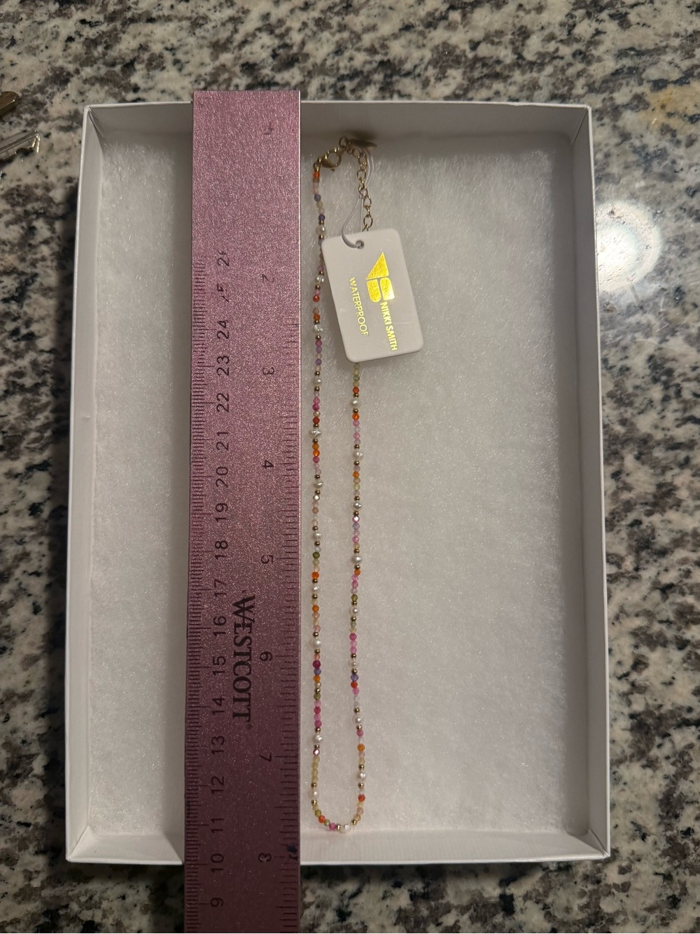 Nikki Smith Gold-Accent Multicolor Rainbow Beaded Necklace Pearls Choker - Picture 7 of 8